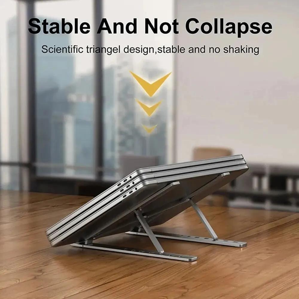 Портативная подставка для ноутбука, алюминиевая подставка для ноутбука, компьютерный кронштейн, держатель для Macbook Air Pro, аксессуары, складная подставка для ноутбука