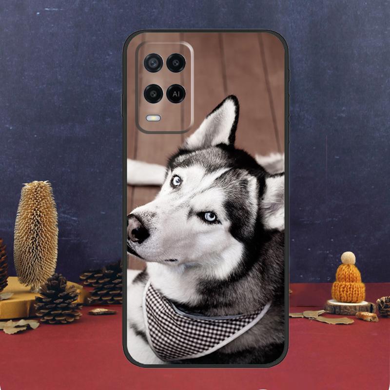 Animal Husky puppy Case For Oppo A16 A76 A96 A17 A57 A40 A60 A80 A98 A58 A78 A18 A38 A54 A74 A94 A15 A5 A6 Pro