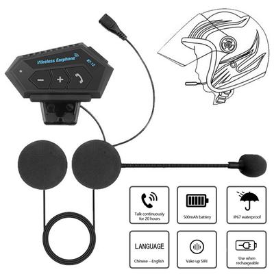 Беспроводная мотоциклетная гарнитура для шлема, Bluetooth-наушник с микрофоном для громкой связи, музыкальным плеером и голосовым управлением для мотоциклиста