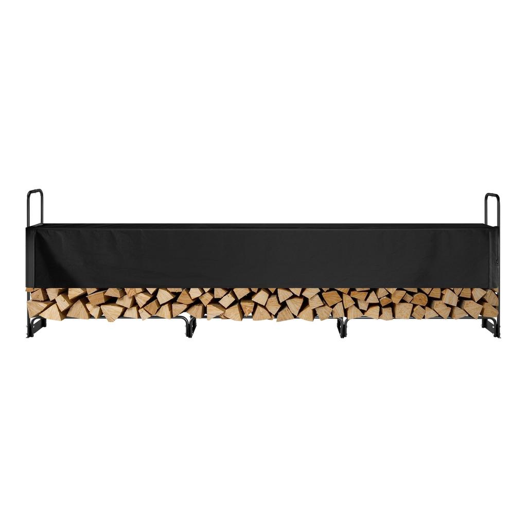 12.7FT Outdoor Firewood Rack with Cover, 152x14.2x46.1in,Heavy Duty Firewood Holder & 600D Oxford Waterproof Cover for Fireplace, Patio,
