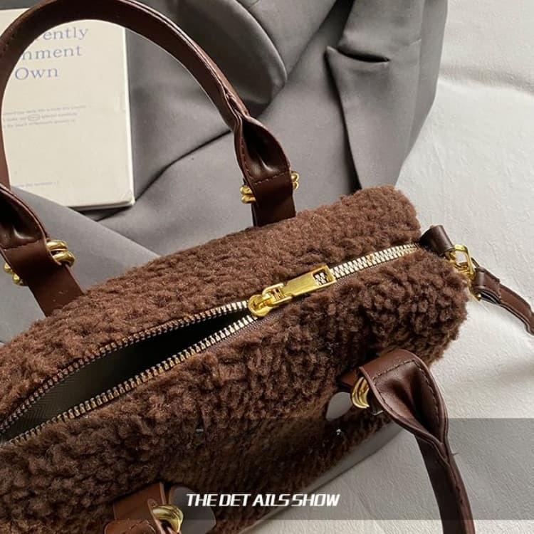 Женская плюшевая сумка через плечо