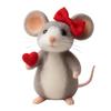 Wool Felt Valentine's Day Felt Mouse Mini Size Valentines Day Decor Mouse Ornaments  Wedding Decor