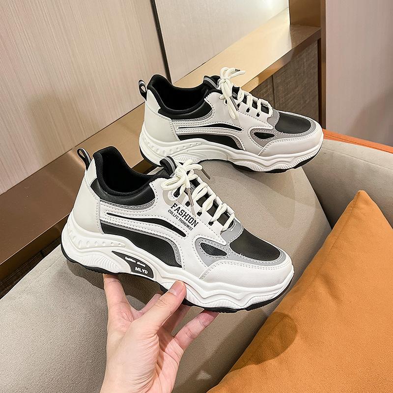 2025 новый тренд женской обуви универсальные кроссовки папы модная кожаная повседневная спортивная обувь для бега