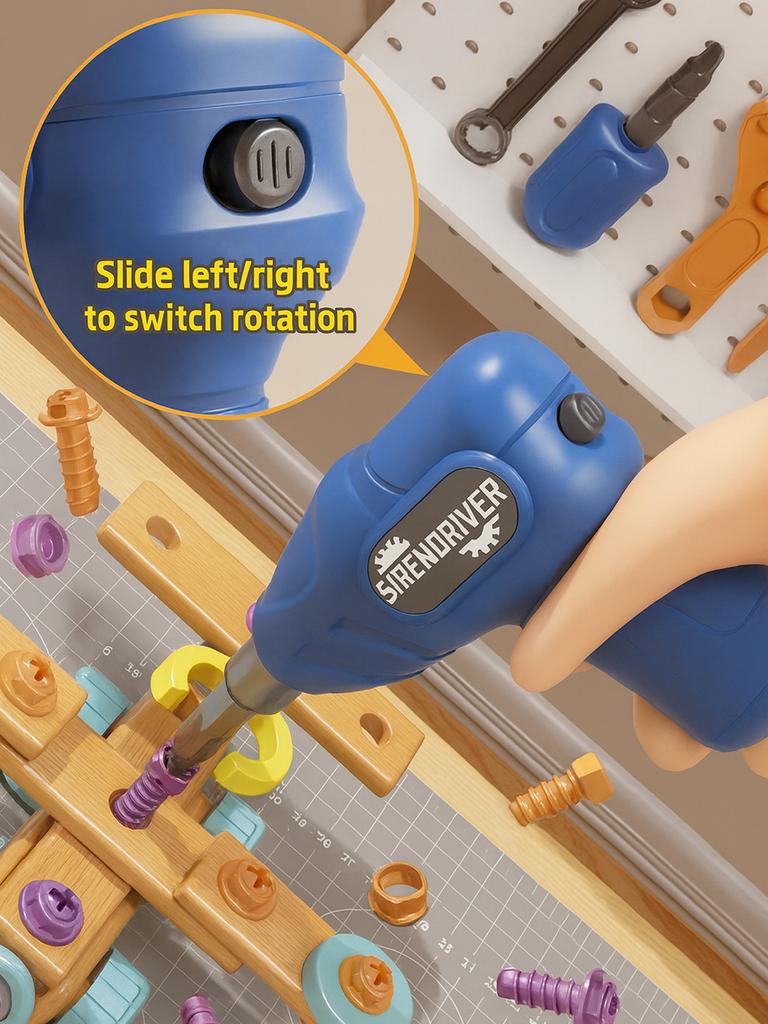 Конструктор для сборки своими руками для детей, 126 деталей, электрическая отвертка, винты, пластина, колесо и инструмент, трансформирующийся робот, Chr