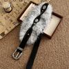 Retro Leather Fur Belt Punk Y2K Plush Waist Belt Personality Furry Waistband  Daily