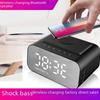 Retro LED Clock Bluetooth Speaker with 15W Wireless Charging for Hotels