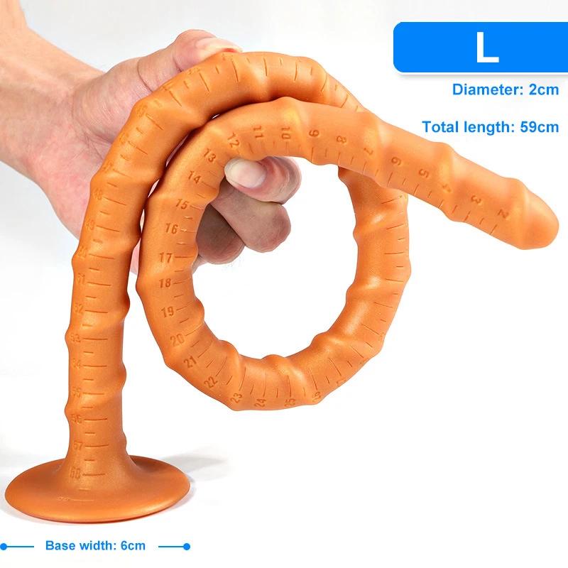 Длинный Глубокий Анальный Дилдо Массаж Простаты Пробка для Кишечника Секс-Игрушки для Женщин/Мужчин Мастурбатор Длинная Анальная Пробка Спиральная Анальная Пробка
