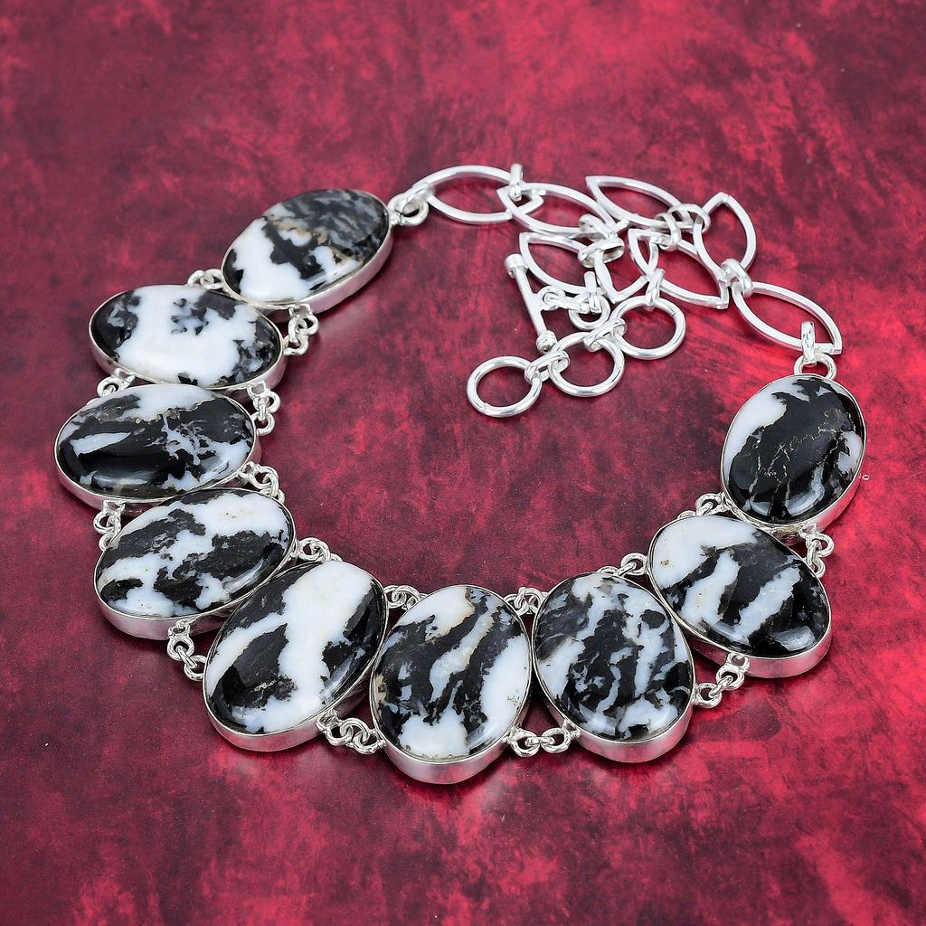 Buffalo Jasper 925 Solid Sterling Silver Bracelet & Necklace, Wonderful Handmade Jewelry Set , Jasper Gemstone Jewelry For Her