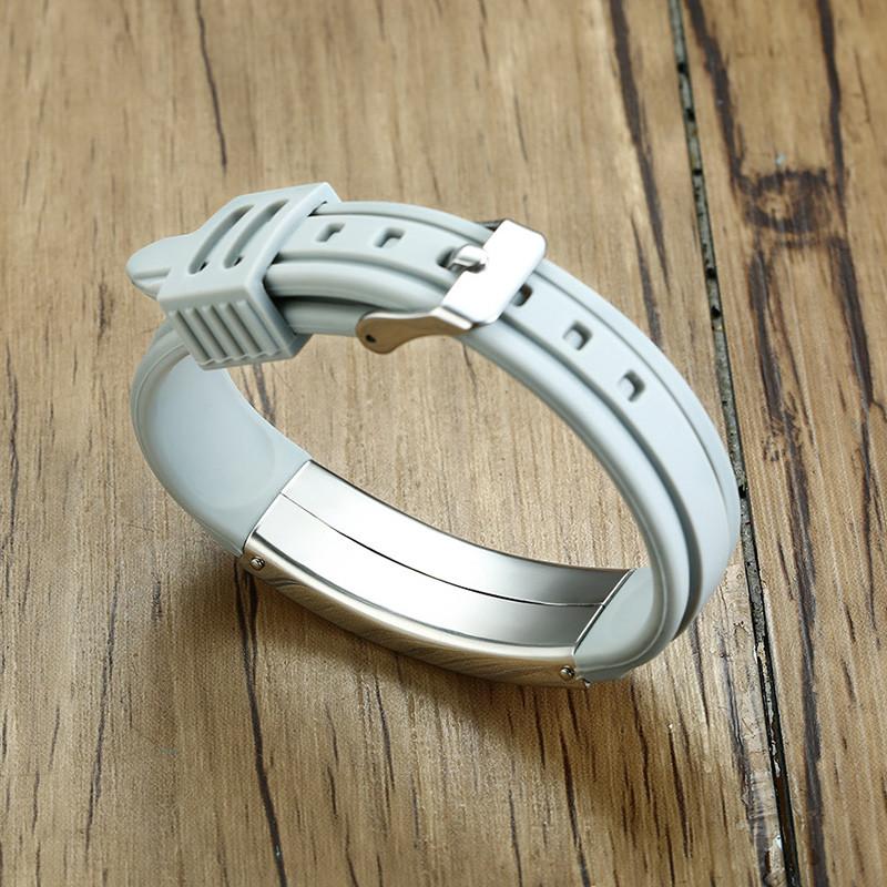 KOtik 2023, новые модные медицинские браслеты с гравировкой, персонализированные силиконовые браслеты из нержавеющей стали для