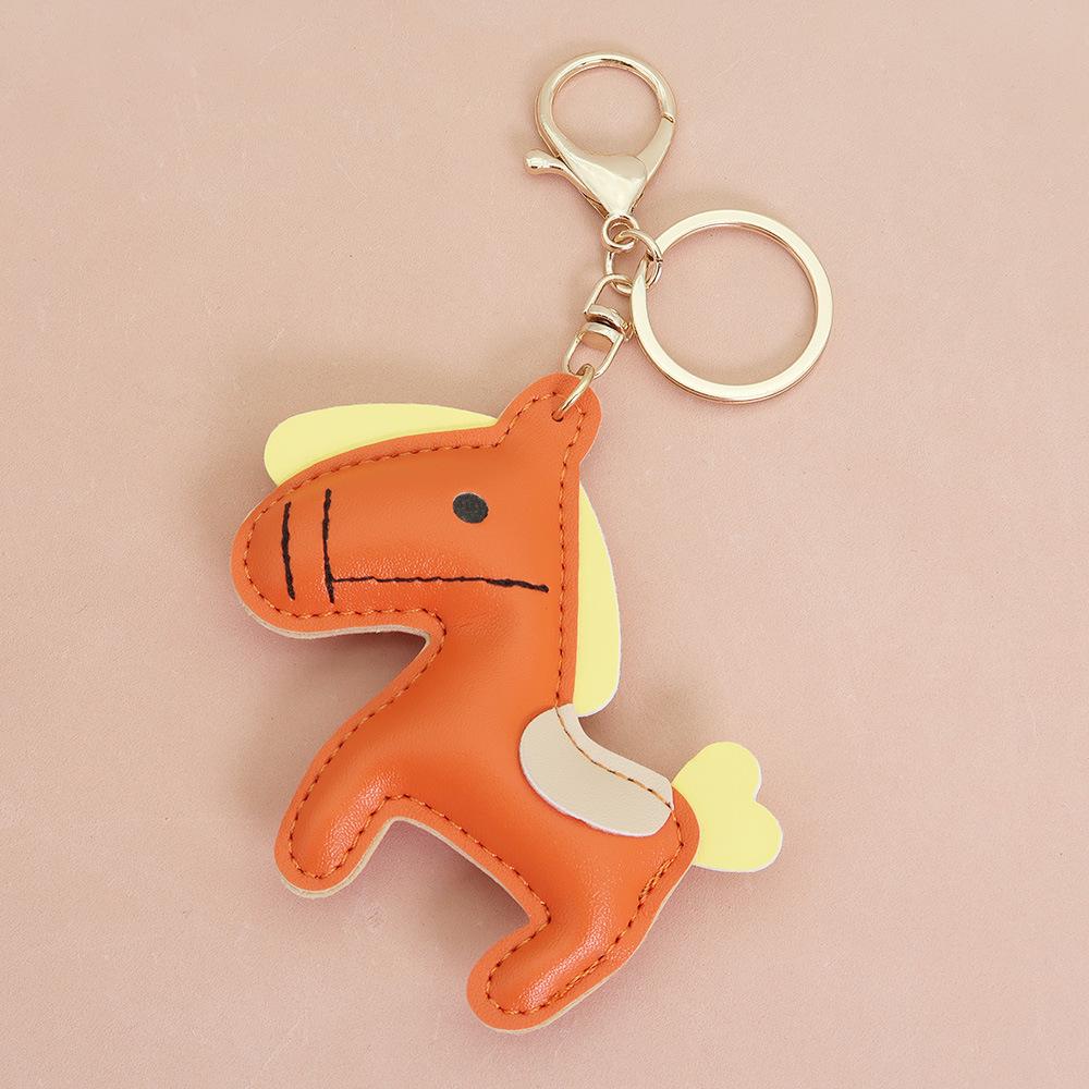 Women's Bag Charm Decoration Bag Pendant Cartoon Rocking Wooden Horse Women's Leather Bag Charm Key Chain Cute Bag Accessories Gifts