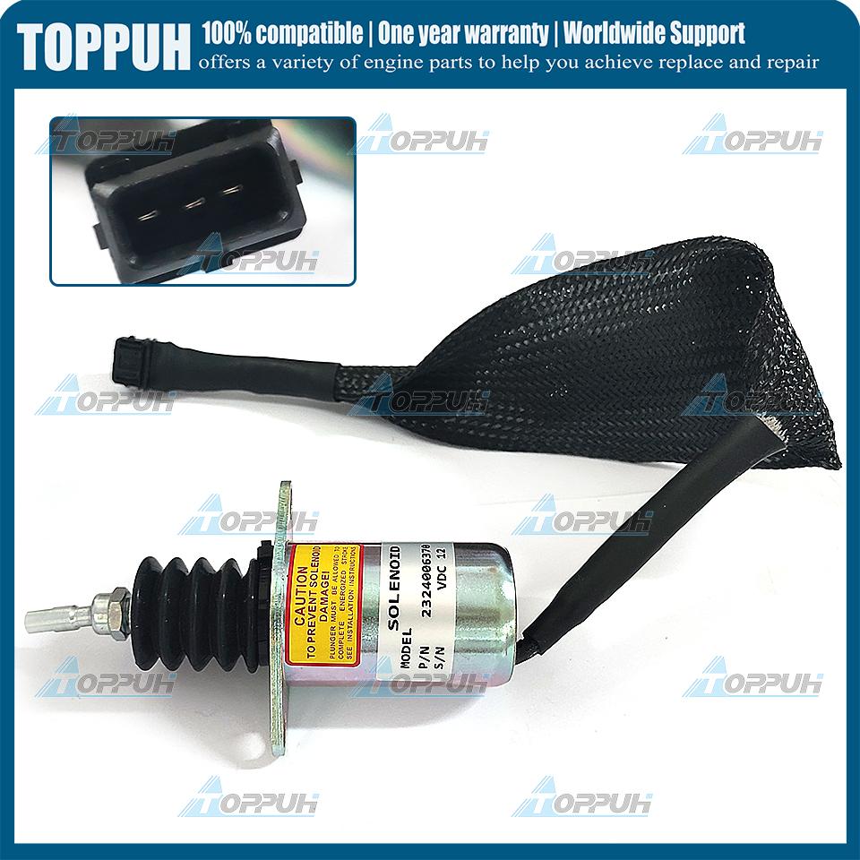 12V 2324006370 Fuel Shutoff Solenoid For Haulotte C12DX HA16SPX HA16PXNT HA20PX 04103502 0410 3502