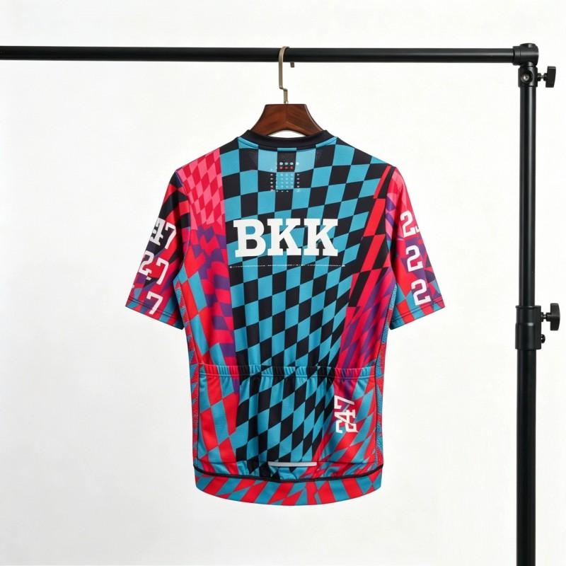 Mens Womens Cycling Jersey Short Sleeve Long Chessboard Breathable Quick Dry Aerodynamic Road Bike