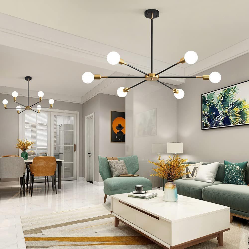 6 лампочек, современная потолочная регулируемая люстра, подвесной светильник-спутник, светильник Lustre, домашний декор для гостиной и столовой