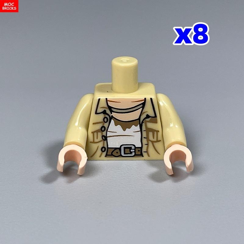 Нетоксичный 8 шт. Moc Кирпичи Торс Костюм 4 см Фигурка Часть Руки Кисти Поварская Ткань Строительные Блоки Игрушки Для Детей Рождественские Подарки