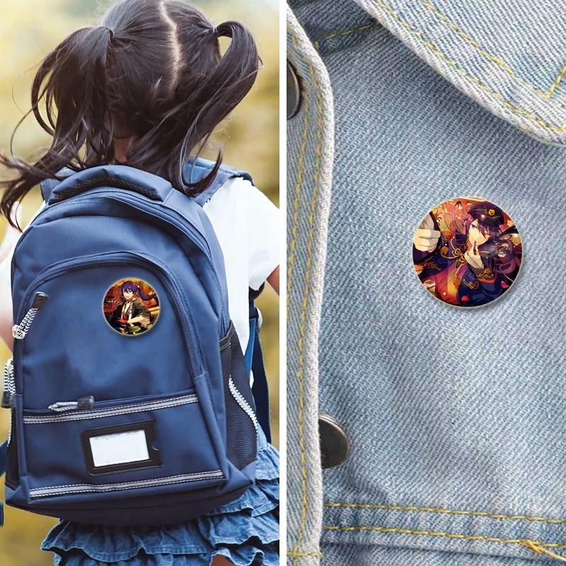 32/44/58MM Tinplate Brooch Ensemble Stars SOUMA KANZAKI Round Pins Cute Cartoon Badge for Backpacks Clothing Accesoory Jewelry