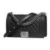 CHANEL Leboy Calfskin Shoulder Bag, Crossbody Bag Medium Unisex Black A67086-Y09953-94305