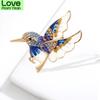 Color Rhinestone Hummingbird Brooch Creative Design Bird Brooches Women Party Accessories Gift