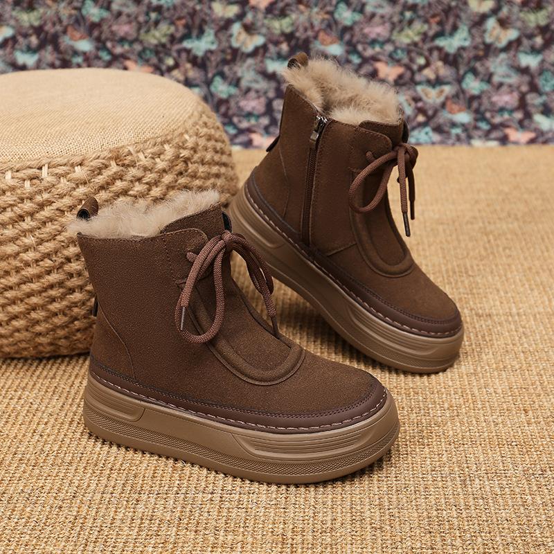 Модные зимние ботинки на толстой подошве, женские, бархатные, теплые и удобные, хлопковые, кожаные, повседневные, нишевый дизайн, ботинки Martin