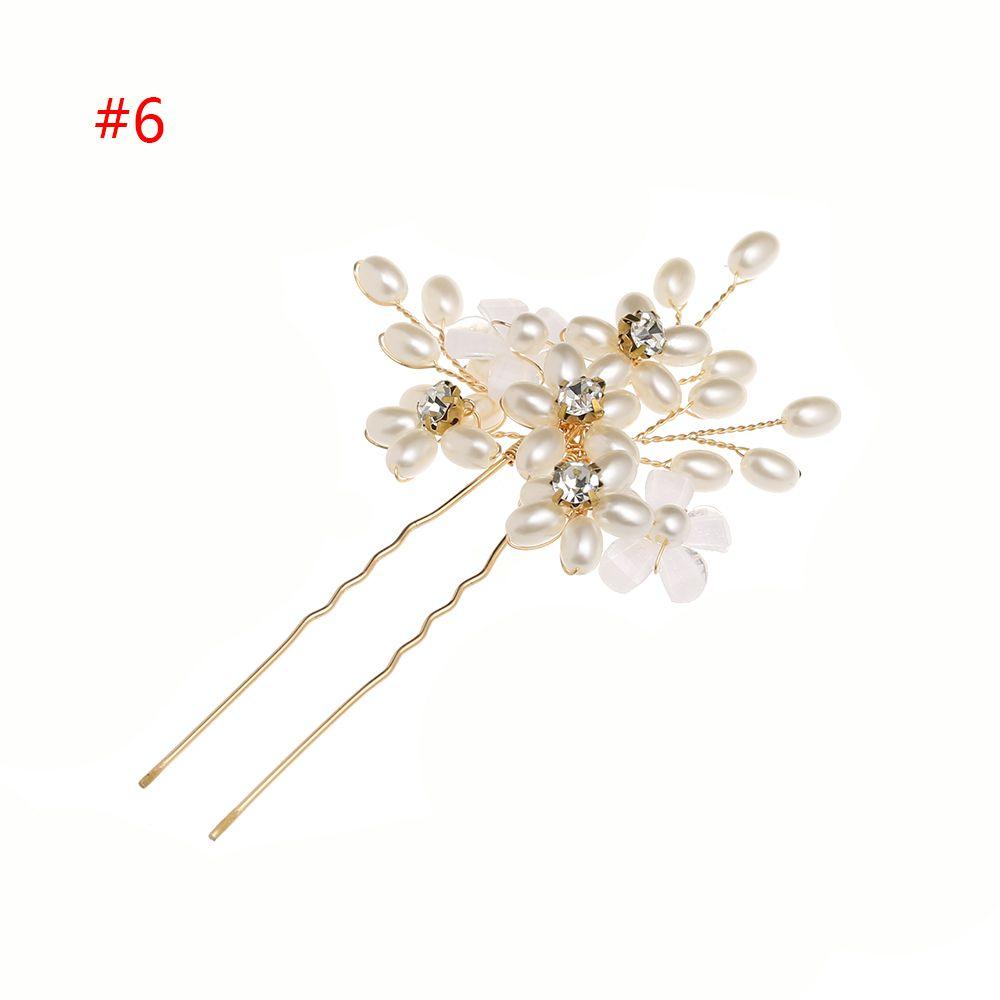 Rhinestone Gold Prom Jewelry Accessories Bridesmaid Tiara Hairpins Pearl Hair Pin Bridal Clips