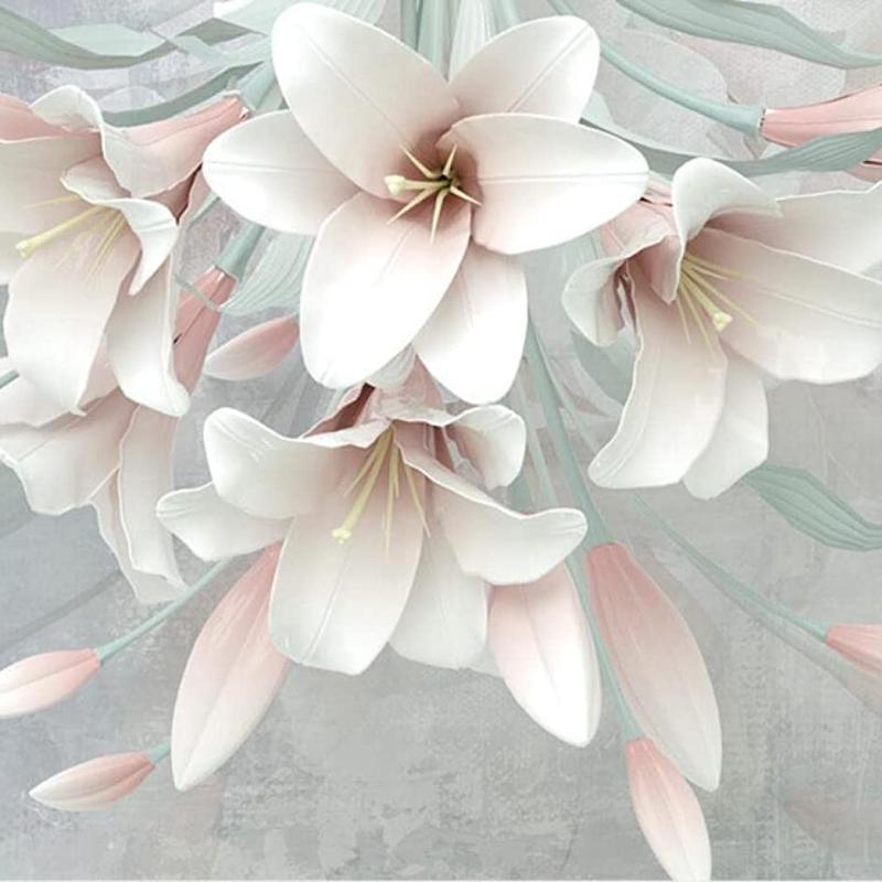 3D Flowers Open Large Stickers Wall Mural , Removable Wall Mural | Self-Adhesive Wallpaper 3D Mural for Children's Room Dining Bedroom Wall Decoration