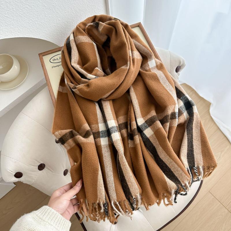 Autumn and Winter New Babag Imitation Cashmere Scarf Classic Fashion Versatile Warm Shawl Couple Scarf