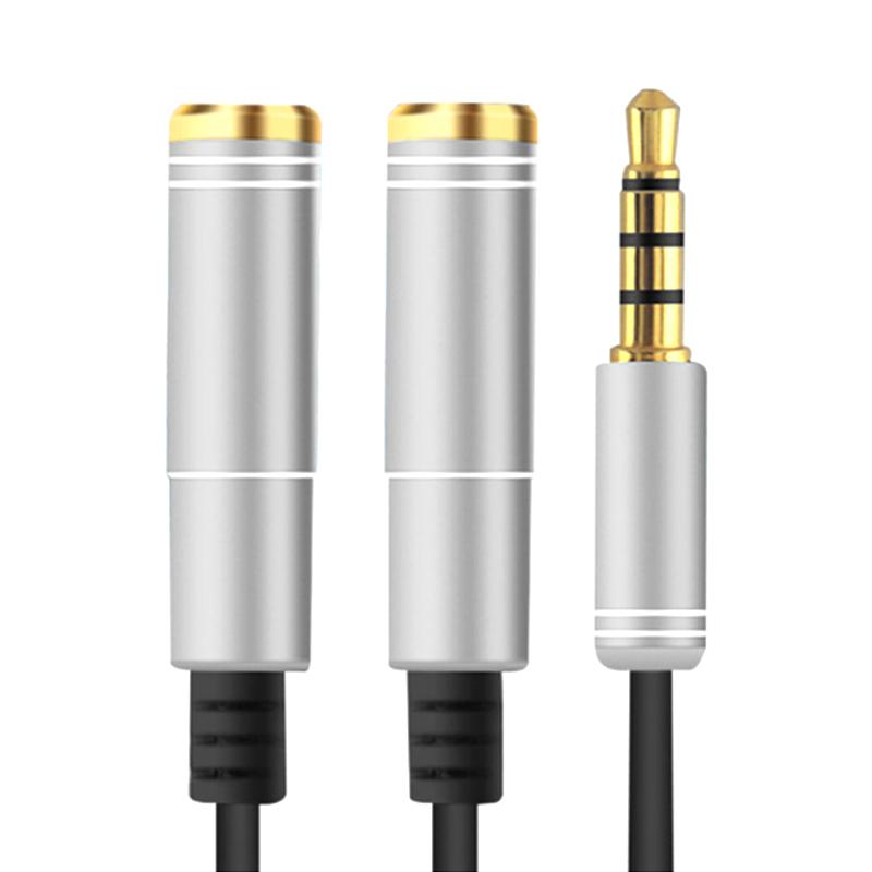 3.5Mm Audio Splitter Cable For Computer Laptop Jack 3.5 Mm 1 Male To 2 Female Microphone Headphone Y Splitter Aux Cable