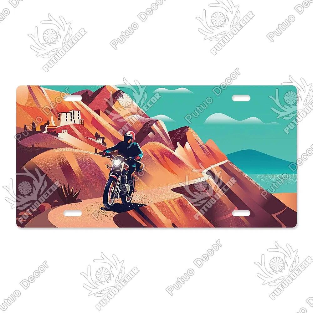 Putuo Decor Illustrations Licenses Plate Tin Sign Plaque Metal Decorative Plate for Car Living Room Door Home Wall Decor