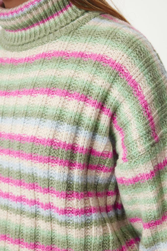 Женский модный стильный свитер, зеленый цветной трикотаж, свитер