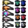 Peicees 13 шт. Мотоциклетный набор, 5 очков для мотокросса, лыжных очков с защитой от УФ-лучей, пыленепроницаемые, ветрозащитные защитные очки с 8 масками для лица с черепом