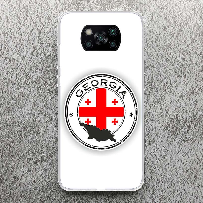Georgia Flag Phone Case For Xiaomi Poco X3 Nfc X5 X6 X7 Pro F7 Ultra F6 F5 F4 M5S X4 GT M4 M3 F3 Soft Cover Silicone Shell
