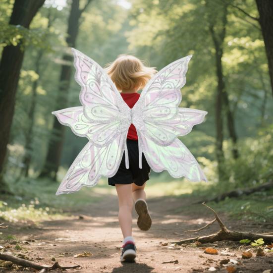 Fairy Wings for Girls Glitter Transparent Butterfly Wings Fairy Costume Halloween Angel Elf Dress Up Accessories for Masquerade Photography