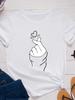 Finger Heart Print Women T Shirt Short Sleeve O Neck Loose Women Tshirt Ladies Fashion Tee Shirt Tops Clothes Camisetas Mujer