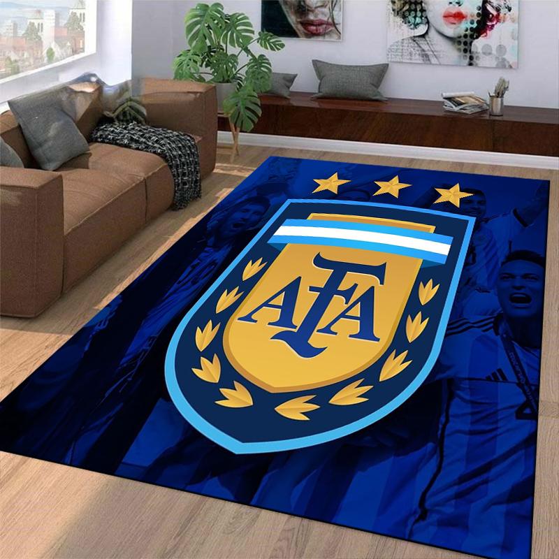 Blue Carpet with AFA Logo Design and Three Stars Pattern Style Suitable for use as an anti-slip for living room bedroom sofas
