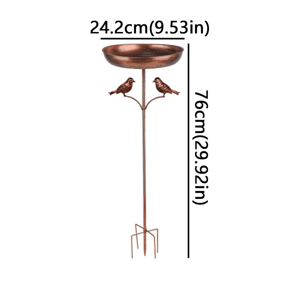 Standing Bowl Iron Bird Bath Feeder 5 Claw Ground Plug Bird Water Drinker  Lawn Backyard