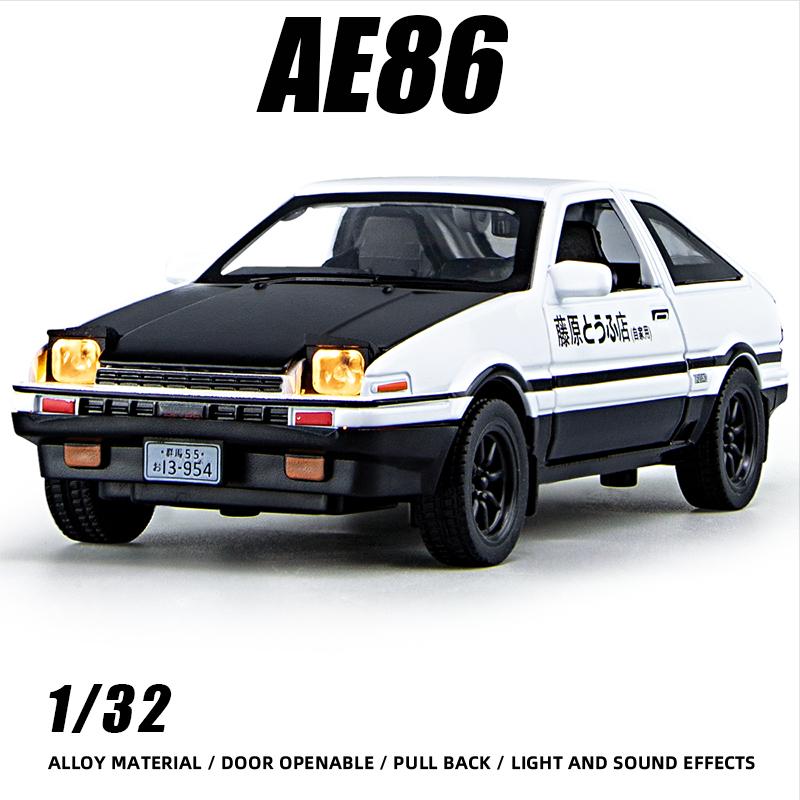 1:32 Ae86 Металлический Сплав Игрушечная Машинка Литье Под Давлением Транспортные Средства Украшение Модель Миниатюрный Масштаб Коллекция Подарок Дети Мальчик Инерционный Звук Свет