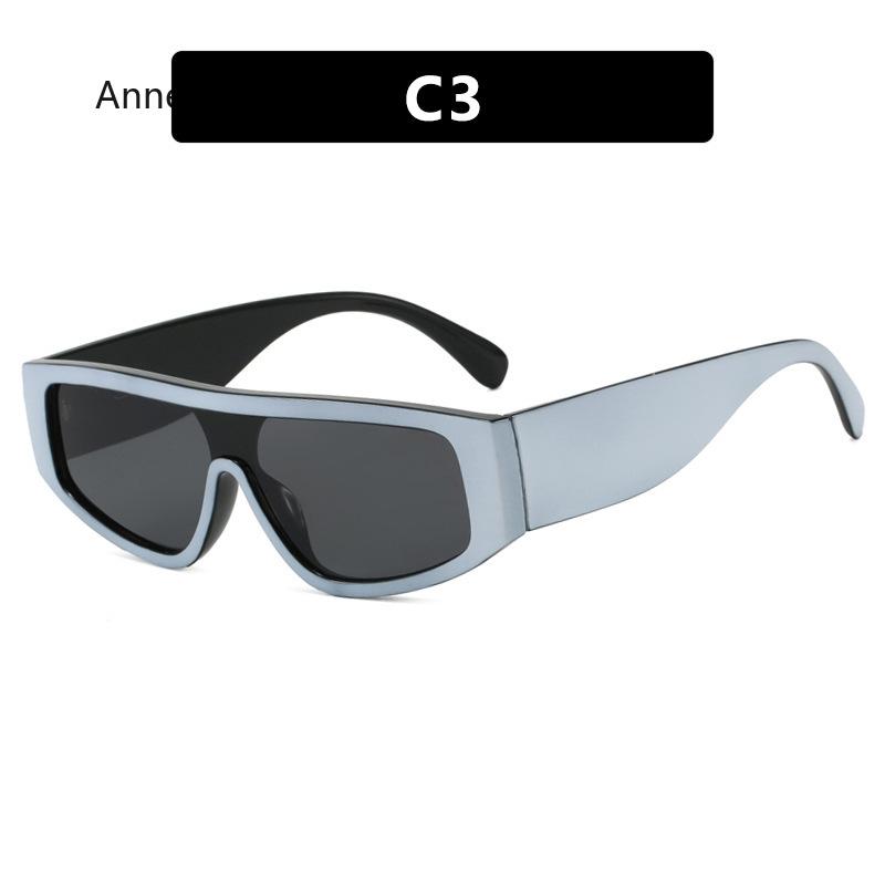 Vintage One Piece Black White Patchwork Sunglasses Women New Fashion Gradient Rectangle Sun Glasses Ladies Driving Shades