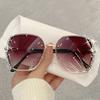 Stylish Design Rhinestone Sunglasses Women Oversized Rimless Sun Glasses