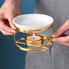 Metal Oil Burner Gold Ceramic Aroma Diffuser for Home Use Safe and Easy To Clean for Yoga Rooms and Spa Relaxation Space