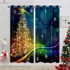 Рождественская елка снеговик колокольчик принт занавеска спальня гостиная ресторан новогоднее праздничное украшение для вечеринки подарок занавеска 2 шт.
