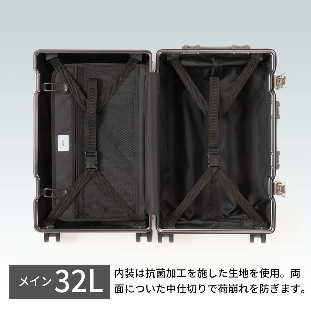 Чемодан размера S 1 ночь 2 дня 2 ночи 3 дня 32 л алюминиевый 4 кг чехол для переноски сумка Argonum 49 см серебристый [Ace Tokyo] ручная кладь 2-F No.06991