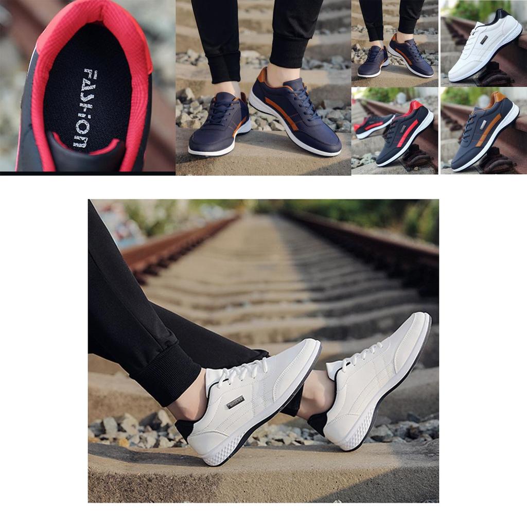 Stylish And Durable Men's Shoes Artificial Leather Casual Sneakers Trainers For Everyday Wear