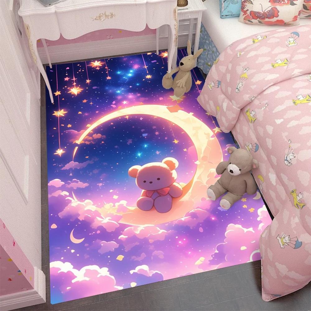  Little Bear Cartoon Rugs Children Bedroom Room Carpet  Carpets for Bed Room Washroom Floor Mat Decoration Maison