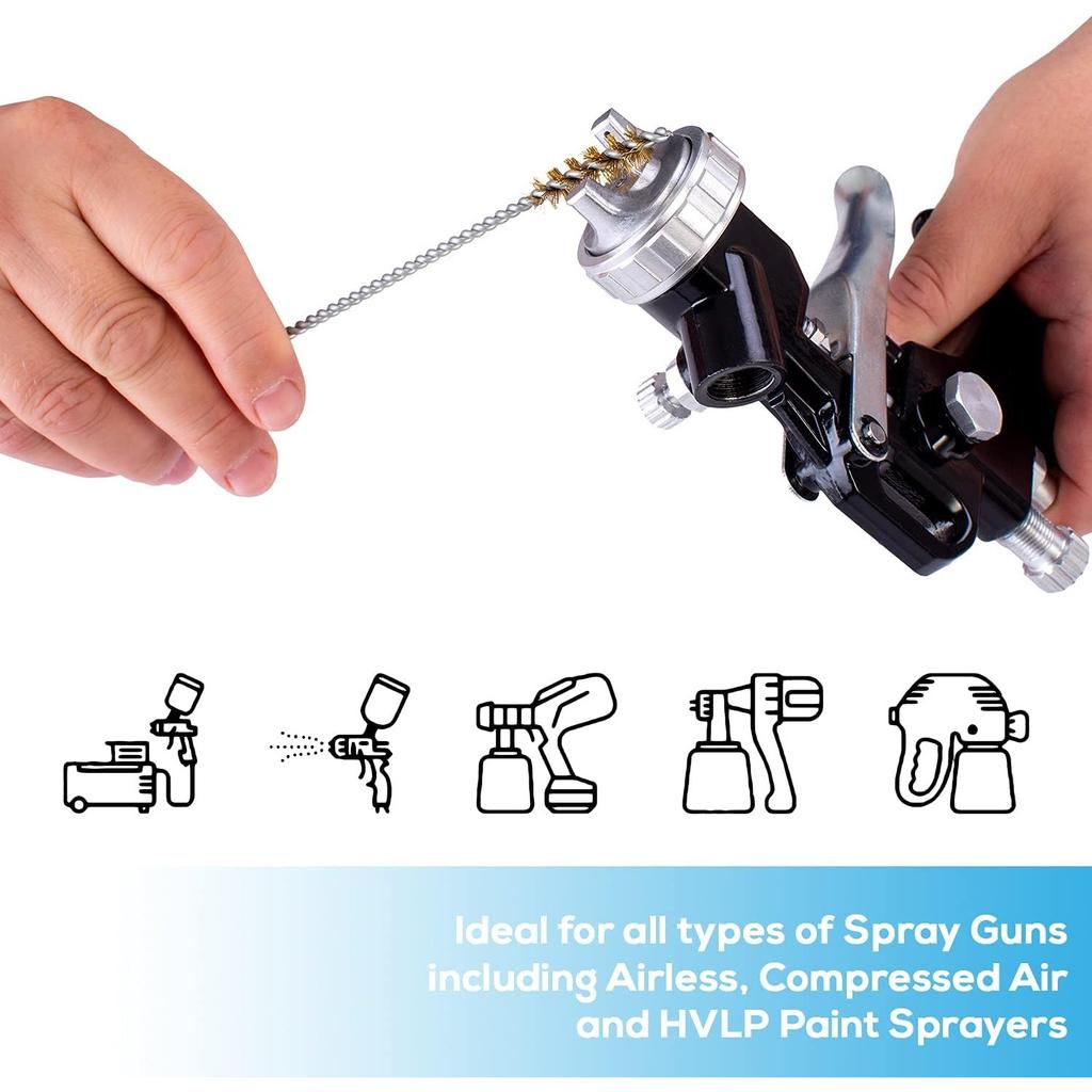 Профессиональный набор для чистки краскопультов из 23 предметов с футляром для краскораспылителей HVLP, + 5 сменных фильтров (601С) Пневматические инструменты и аэрографы