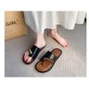 Модные сандалии женские на плоской подошве One Word Soft Bottom повседневные тапочки для улицы корейская пляжная обувь