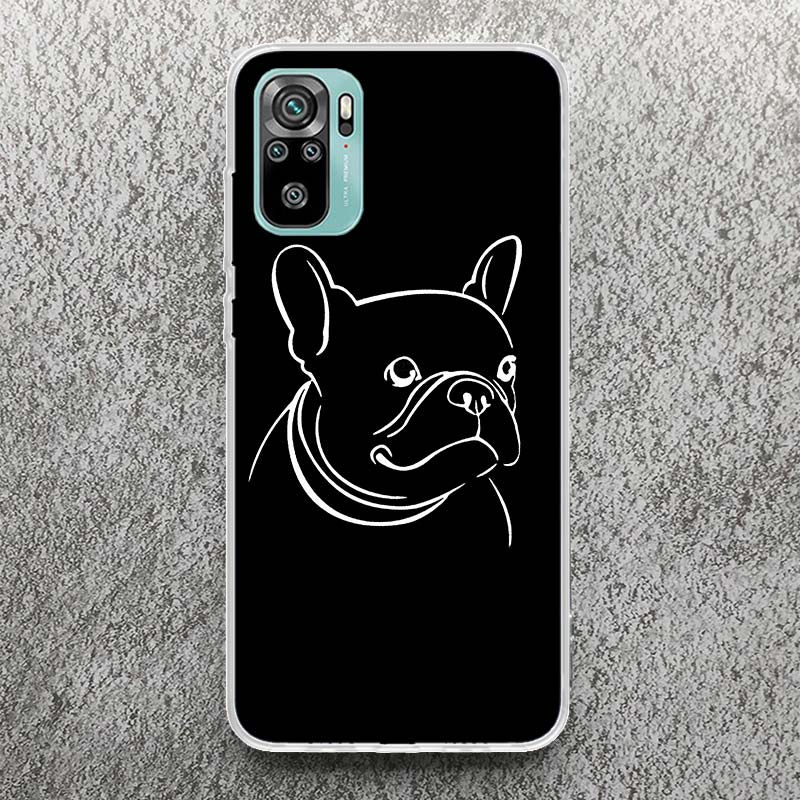 French Bulldog Black White Print Soft Case for Xiaomi Redmi Note 14 13 12S 11S Phone Shell 10 Pro Plus 11E 11T 12 11 10S 5G Cove