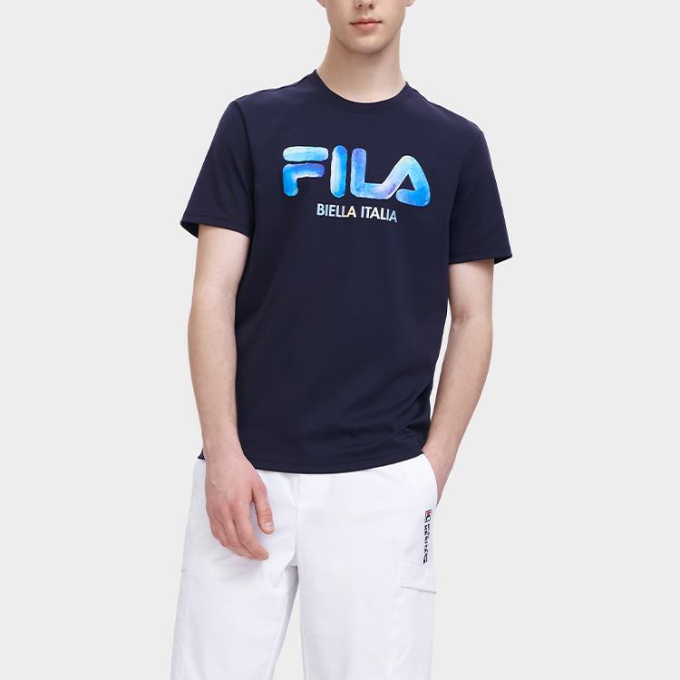 Fila Мужская футболка с круглым вырезом, коротким рукавом и графическим логотипом, топы, легендарно-синий F11M328114FNV