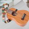 Ukulele Strap Hook Ethnic Plaid Print Adjustable Thermal Transfer Guitar Belt Musical Instrument