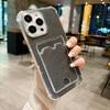 Luxury Card Holder Storage Wallet Phone Case For iPhone 15 Pro Max 11 12 13 14 Plus Shockproof Shiny Bling Glitter Cover Woman