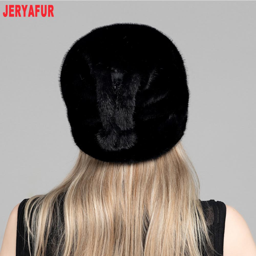 JERYAFUR Женская зимняя шапка из искусственного меха, элегантный декор из бусин, теплая роскошная женская шапка-ушанка для холодной погоды