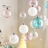 12/24/36Pcs 4CM Christmas Iridescent Ball Clear Shatterproof Reusable DIY Holiday Decoration Xmas Tree Hanging Ball Ornament Pendant Party Festival